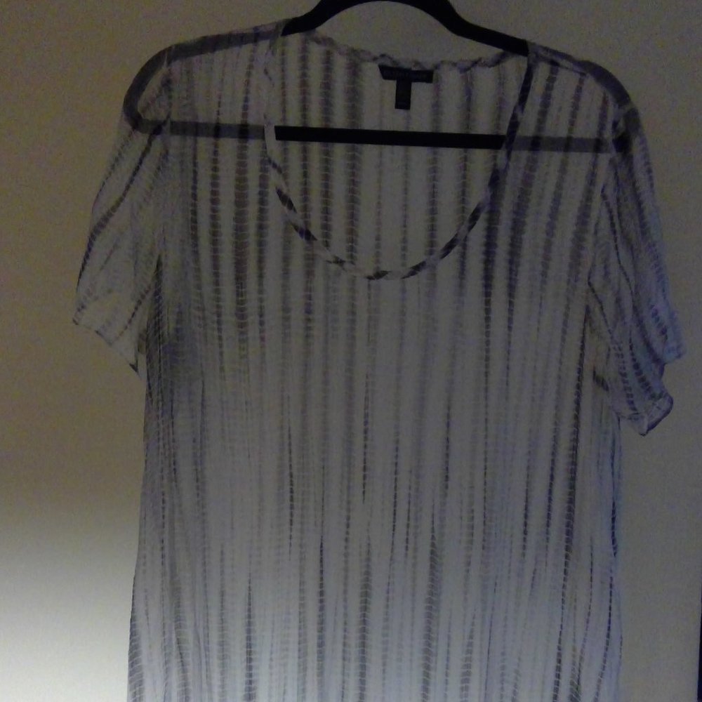Eileen Fisher tunic dress sheer Medium short sleeve